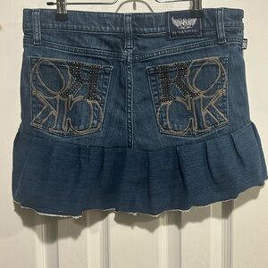 Rock & Republic Embellished Blue Mini Skirt